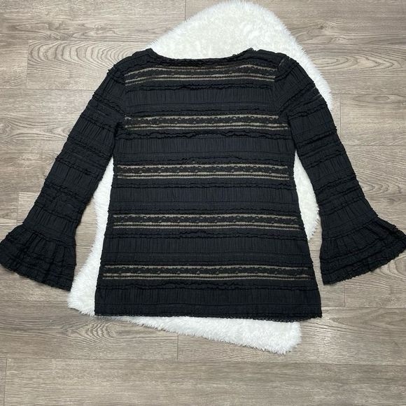 Max Studio Black Lace Stretchy Long Sleeve Lined Elegant - Picture 7 of 9